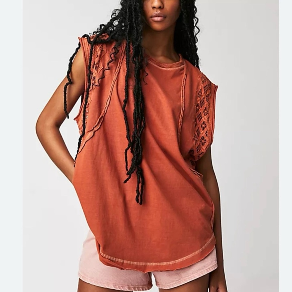 Free People Rust Orange Muscle Tee